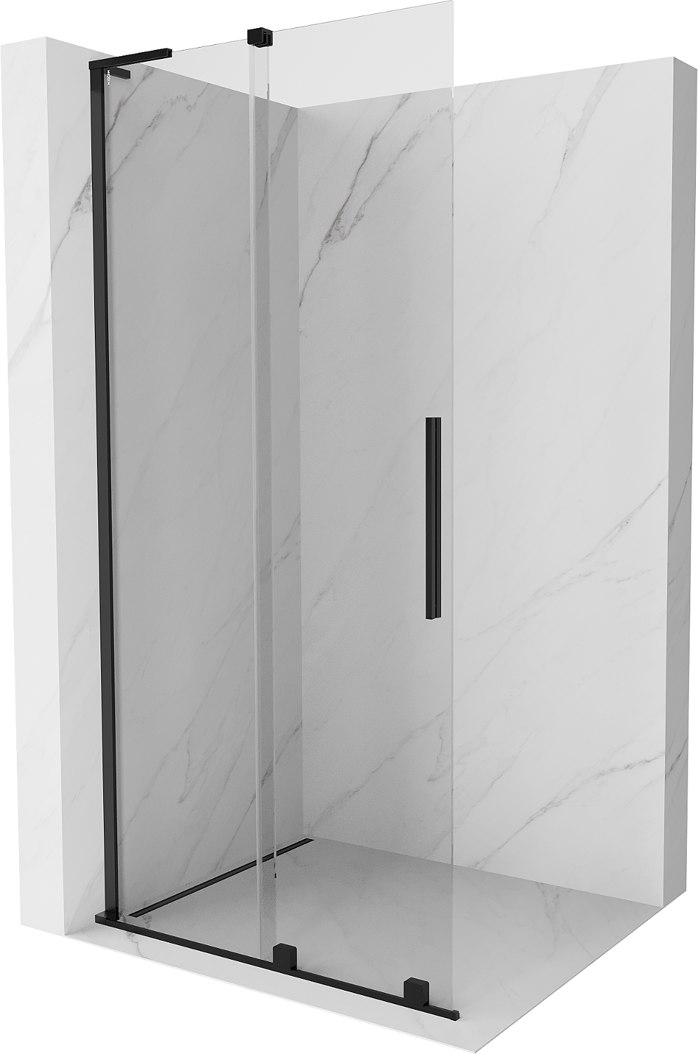 Mexen Velar L ścianka prysznicowa rozsuwana Walk-in 120 x 200 cm, transparent 8 mm, czarna - 871-120-003-03-70